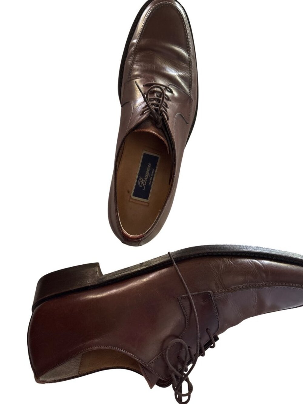 Bragano Mens Leather Brown Dress Shoes Made In Italy Size 11 M